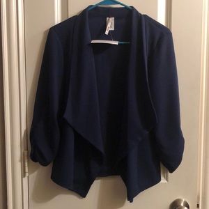 Navy 3/4 Sleeve Blazer